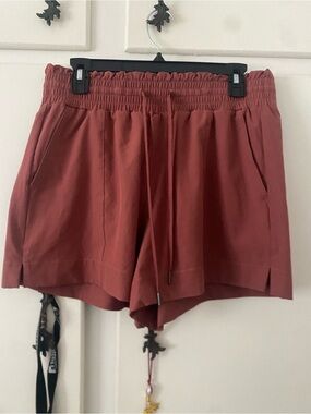 Abercrombie & Fitch Rust Red Drawstring Athletic Shorts
